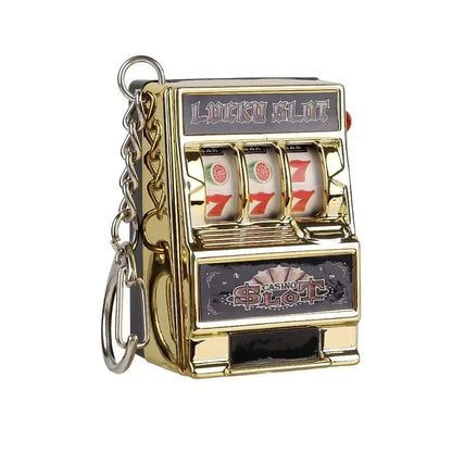 Cartoon Stress Reliever Keychains Coin Operated Games Mini Key Holder Toy Gambling Machine Kids Adult quixgadget