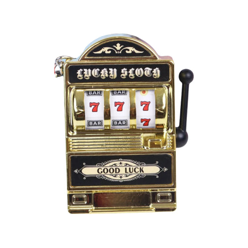 Cartoon Stress Reliever Keychains Coin Operated Games Mini Key Holder Toy Gambling Machine Kids Adult quixgadget