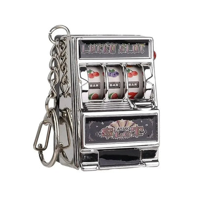 Cartoon Stress Reliever Keychains Coin Operated Games Mini Key Holder Toy Gambling Machine Kids Adult quixgadget