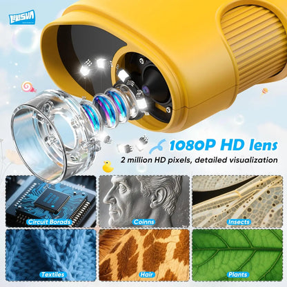 1000X Pocket Microscope for Kids with 4K 2.0" Screen Digital Handheld Rechargeable Portable Science Toy STEM Educational Gift quixgadget
