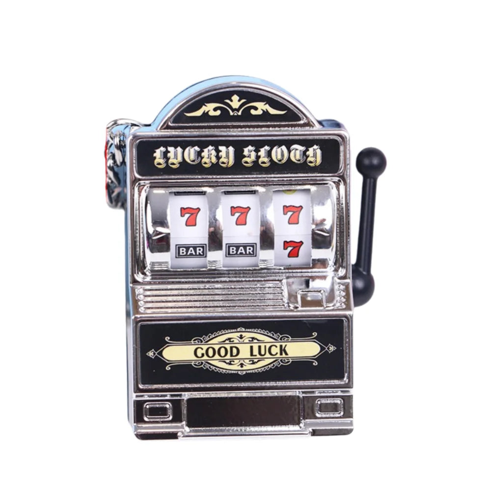 Cartoon Stress Reliever Keychains Coin Operated Games Mini Key Holder Toy Gambling Machine Kids Adult quixgadget