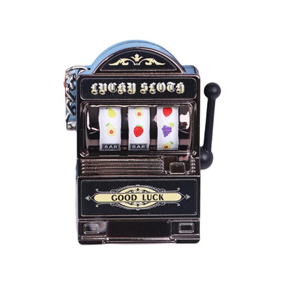 Cartoon Stress Reliever Keychains Coin Operated Games Mini Key Holder Toy Gambling Machine Kids Adult quixgadget