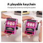 Cartoon Stress Reliever Keychains Coin Operated Games Mini Key Holder Toy Gambling Machine Kids Adult quixgadget