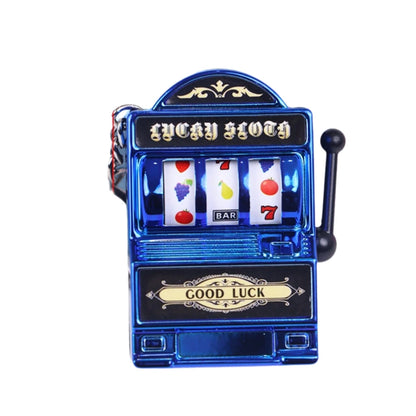 Cartoon Stress Reliever Keychains Coin Operated Games Mini Key Holder Toy Gambling Machine Kids Adult quixgadget